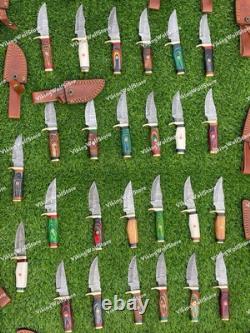 Set of 20 Custom Handmade Damascus Steel 6 Camping & Hunting Knives? From USA