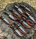 Set Of 20 Custom Handmade Damascus Steel 6 Stag Horn Camping Knives From Usa