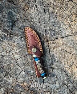 Set of 20 Custom Handmade Damascus Steel 6 Stag Horn Camping Knives From USA