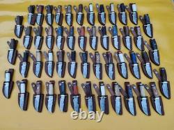Set of 20 Pcs Handmade Damascus Steel 6 Skinner Knives with Leather Sheaths USA