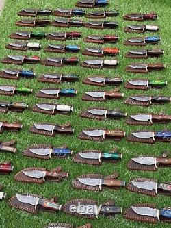 Set of 60 Custom Handmade Damascus Steel 6 Camping & Hunting Knives From USA