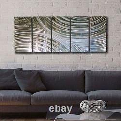 Silver Modern Metal Wall Art Neutral Hanging Art for Home or Office WOW