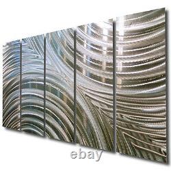 Silver Modern Metal Wall Art Neutral Hanging Art for Home or Office WOW