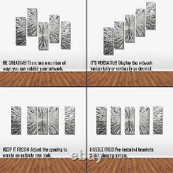 Silver Modern Metal Wall Art Neutral Hanging Art for Home or Office WOW