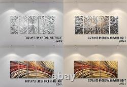 Silver Modern Metal Wall Art Neutral Hanging Art for Home or Office WOW