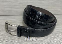 Size 36 Crocodile / Alligator Skin Handmade Belt Black