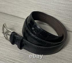 Size 36 Crocodile / Alligator Skin Handmade Belt Black