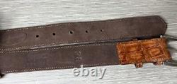 Size 38 Crocodile / Alligator Skin Handmade Belt Tan