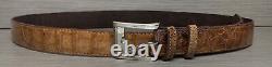 Size 38 Crocodile / Alligator Skin Handmade Belt Tan