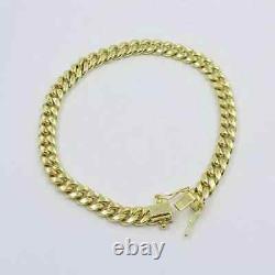 Solid 14k Yellow Gold Over 7mm Link 7.5 Men/ Women Bracelet Miami Cuban Link