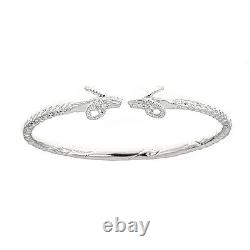 Solid. 925 Sterling Silver Thick West Indian Bangle with Ram Ends, 1 piece