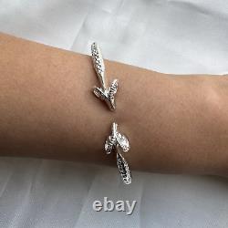 Solid. 925 Sterling Silver Thick West Indian Bangle with Ram Ends, 1 piece