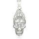 Solid White Gold Zombie Skeleton Hand On Undead Gothic Skull Pendant Made In Usa