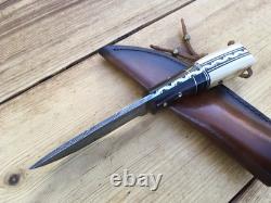 Stebbins Custom Damascus Blade Knife Desert Ironwood And Mammoth Handle USA Stebbins Custom Damascus Blade Knife Desert Ironwood And Mammoth Handle USA
