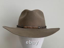Stetson 4X Drifter Buffalo Felt Cowboy Hat Sz 7 1/2 Stone Tan Hand Made in USA