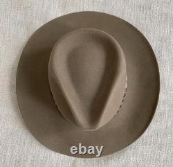 Stetson 4X Drifter Buffalo Felt Cowboy Hat Sz 7 1/2 Stone Tan Hand Made in USA
