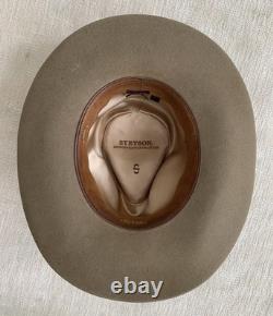 Stetson 4X Drifter Buffalo Felt Cowboy Hat Sz 7 1/2 Stone Tan Hand Made in USA