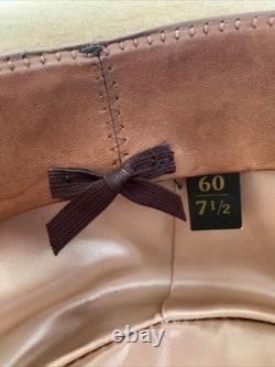 Stetson 4X Drifter Buffalo Felt Cowboy Hat Sz 7 1/2 Stone Tan Hand Made in USA