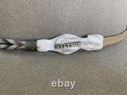 Stetson 4X Drifter Buffalo Felt Cowboy Hat Sz 7 1/2 Stone Tan Hand Made in USA