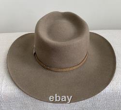 Stetson 4X Drifter Buffalo Felt Cowboy Hat Sz 7 1/2 Stone Tan Hand Made in USA
