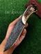 Stone Textured Antler Handle Outdoor Hunting Knife