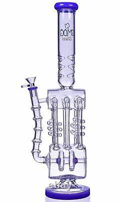 TALL 19 THICK Bong 6-Arm Coil RECYCLER Glass Water Pipe GIRLY Hookah PURPLE USA