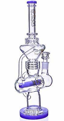 TALL THICK Lookah 17 Inline RECYCLER BONG Purple GIRLY Water Pipe CUTE USA
