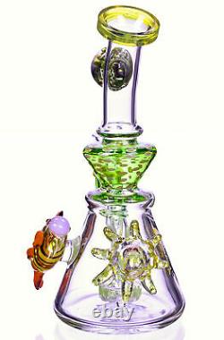 TATTOO GLASS 10 Showerhead BONG Water Pipe RECYCLER THICK Bubbler CUTE USA