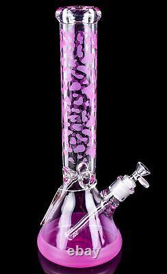 THICK 15 HEAVY UV Color Changing BEAKER Bong CUTE Glass Water Pipe PINK USA