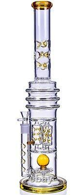THICK 22 TALL Sprinkler BONG Amber HEAVY Glass Water Pipe COOL Hookah USA