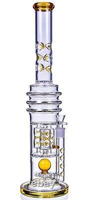 THICK 22 TALL Sprinkler BONG Amber HEAVY Glass Water Pipe COOL Hookah USA