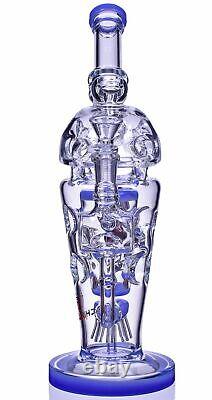 THICK Chill Glass 13 HEAVY Sprinkler Blue BONG UNIQUE Hookah COOL Bubbler USA
