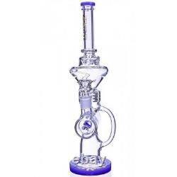 THICK Lookah 17 TALL Inline RECYCLER Perc BONG Blue COOL Glass Water PipeUSA