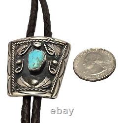 TRADITIONAL NAVAJO Darling Darlene TURQUOISE STERLING SILVER BOLO TIE