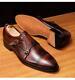 Tailor Made Brown Leather Monk Strap Toe Cap Dress Top Fashion Shoe