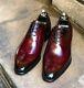 Tailor Made Burgundy Color Whole-cut Oxford Lace Up Handmade Formal Dress Shoe