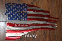 Tattered Flag In God We Trust USA