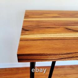 Teak Accent Table, Modern Design, Hand Made in USA