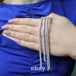 Tennis Bracelet SOLID 925 Sterling Silver MOISSANITE Passes Tester Sizes 2-6mm