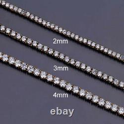 Tennis Bracelet SOLID 925 Sterling Silver MOISSANITE Passes Tester Sizes 2-6mm