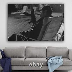 The Sopranos Tony Soprano Smoking Cigar AK 47 Machine Gun Canvas Wall Art Print
