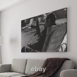 The Sopranos Tony Soprano Smoking Cigar AK 47 Machine Gun Canvas Wall Art Print