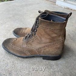 To Boot New York Leather Suede Boots Adam Derrick Mens 10 Brown Made In Italy