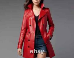 Trench coat for Women Made from Soft Lambskin Leather