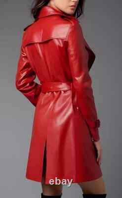 Trench coat for Women Made from Soft Lambskin Leather