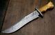 Usa-auk-890 Custom Handmade Damascus Steel Bowie Hunting Knife Oak Wood