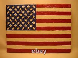USA American Flag Acrylic Hand Painted on Stretched Canvas Panel Made in USA