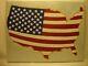 Usa American Map Flag Acrylic Hand Painted On Stretched Canvas Made In The Usa
