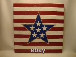 USA American Stars and Stripes Acrylic Hand Painted on Canvas Made in the USA