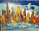 Usa Cityscape Impressionist Large Original Oil Painting Bfrgn